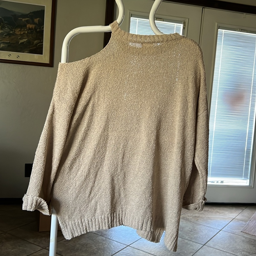 Women’s day trip sweater, cream/light brown, xl, off the shoulder - Picture 2 of 5